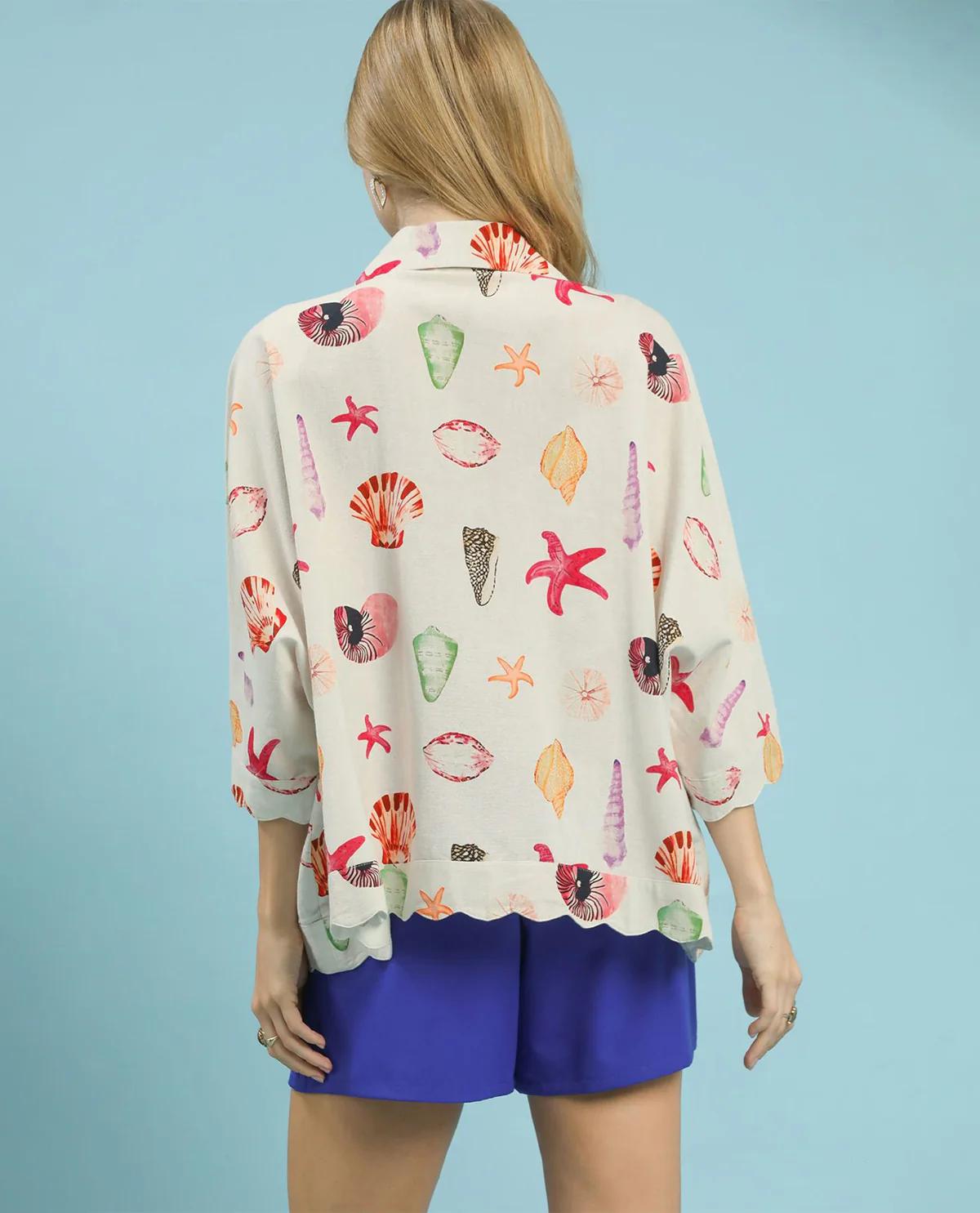 Umgee Seashell and Starfish Print Top - Image 3