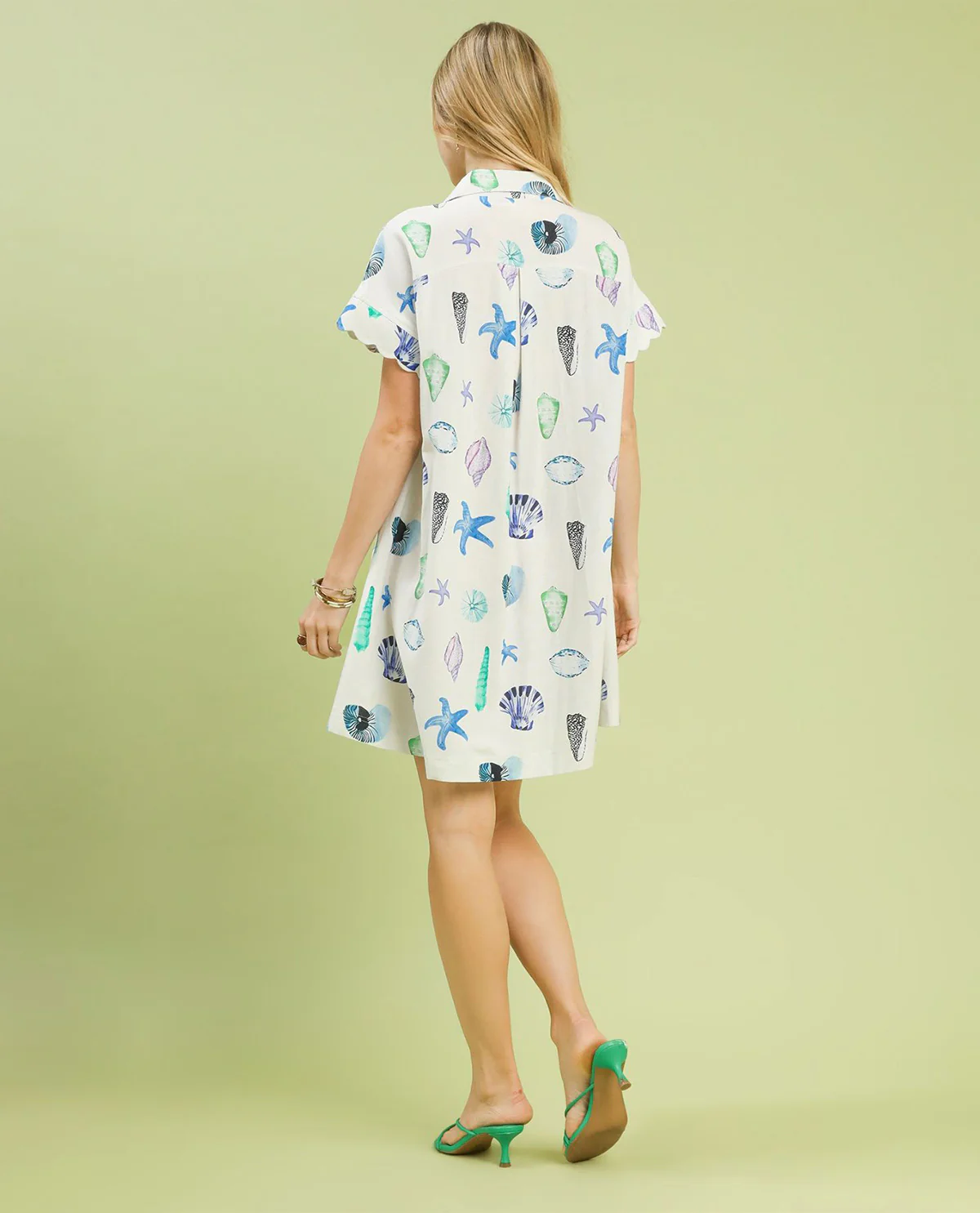 Umgee Seashell Print Button Down Dress - Image 4