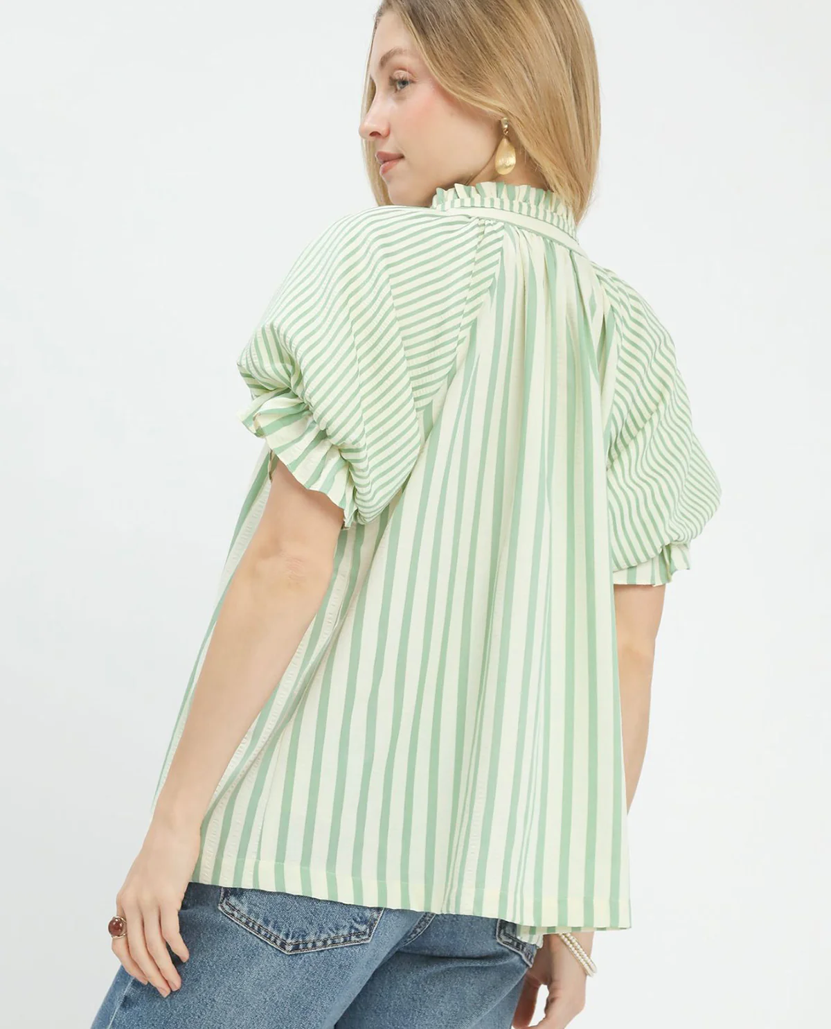 Umgee Stripe Vneck Top - Image 4