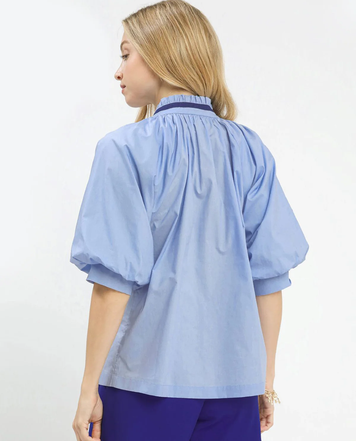 Umgee Embroidered Floral V-Neck Top - Image 3