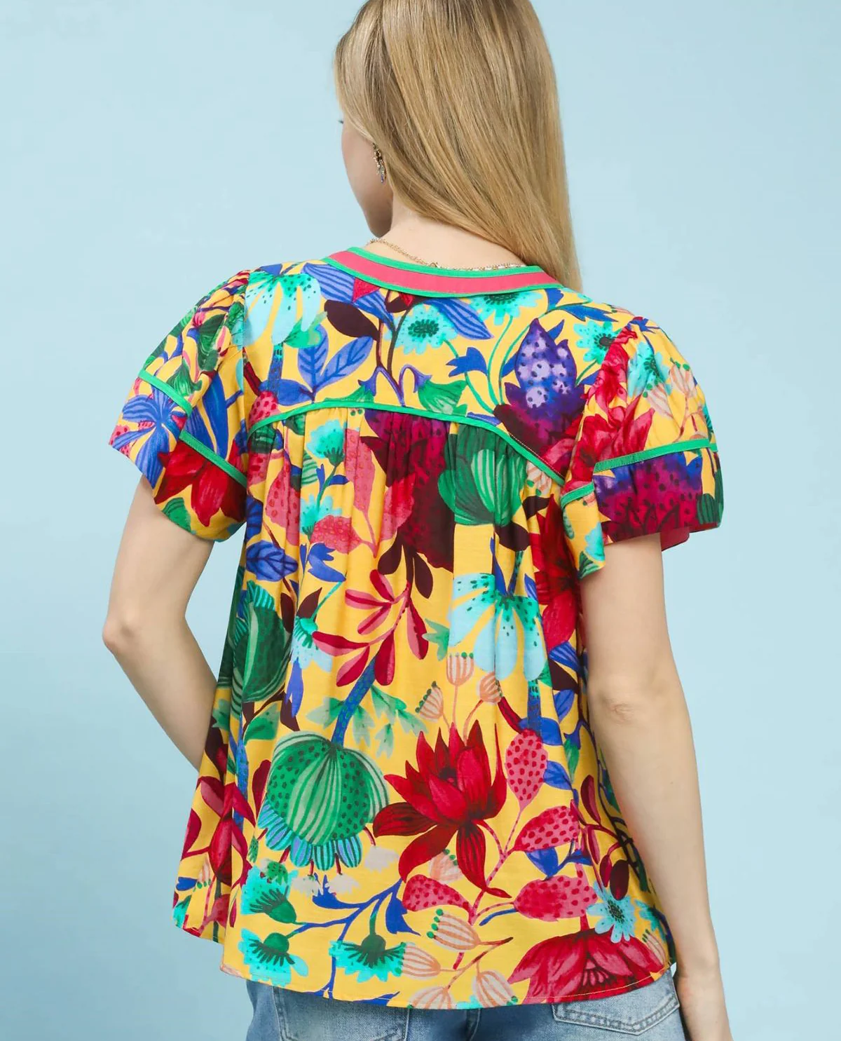 Umgee Vneck Floral Print Top - Image 7