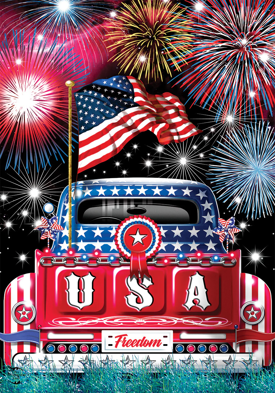 USA Pickup Patriotic Garden Flag