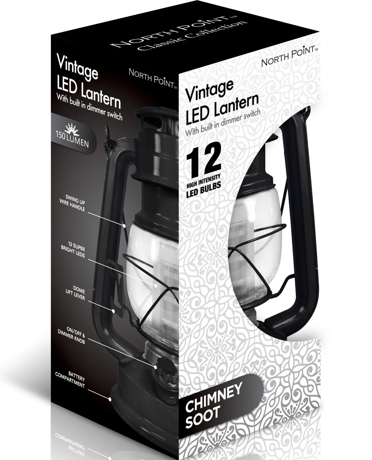 Vintage Black LED Dimmable Lantern - Image 2
