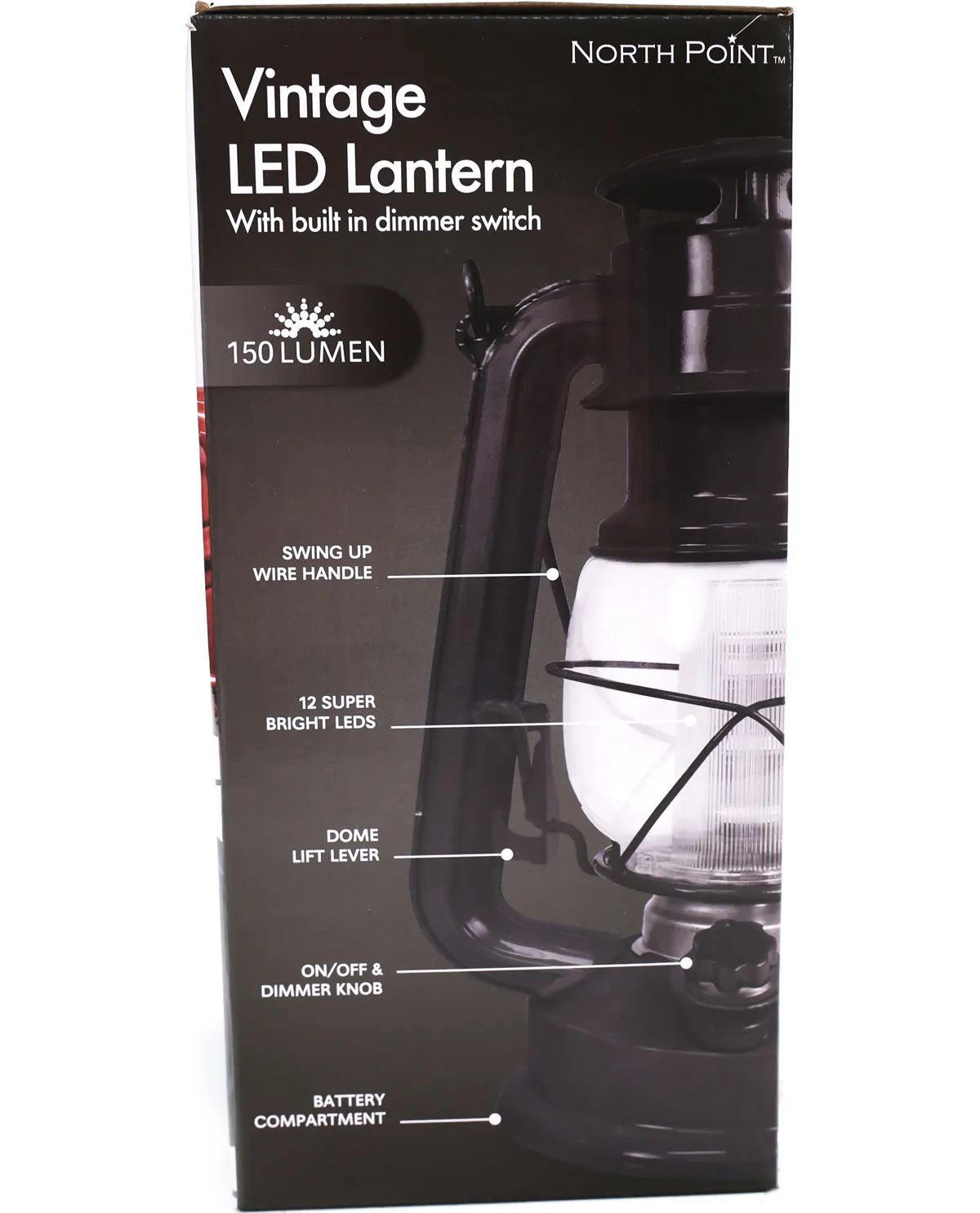 Vintage Black LED Dimmable Lantern - Image 3