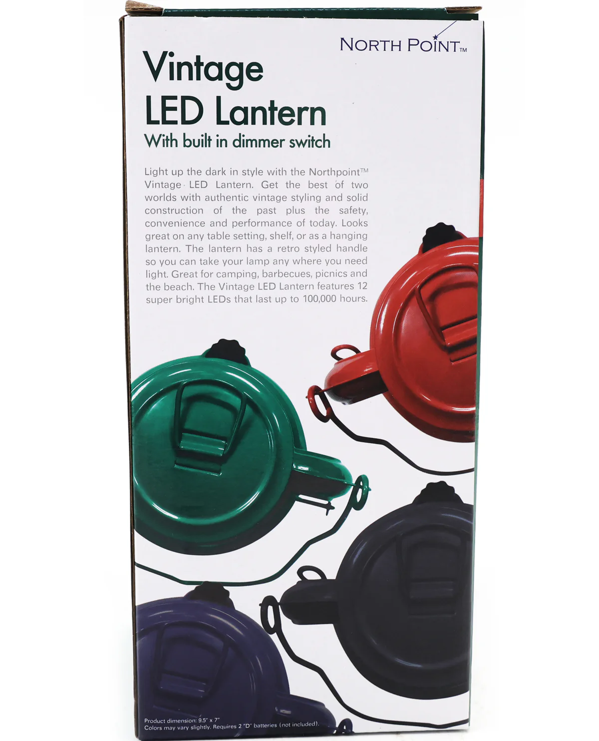 Vintage Navy Blue LED Dimmable Lantern - Image 3