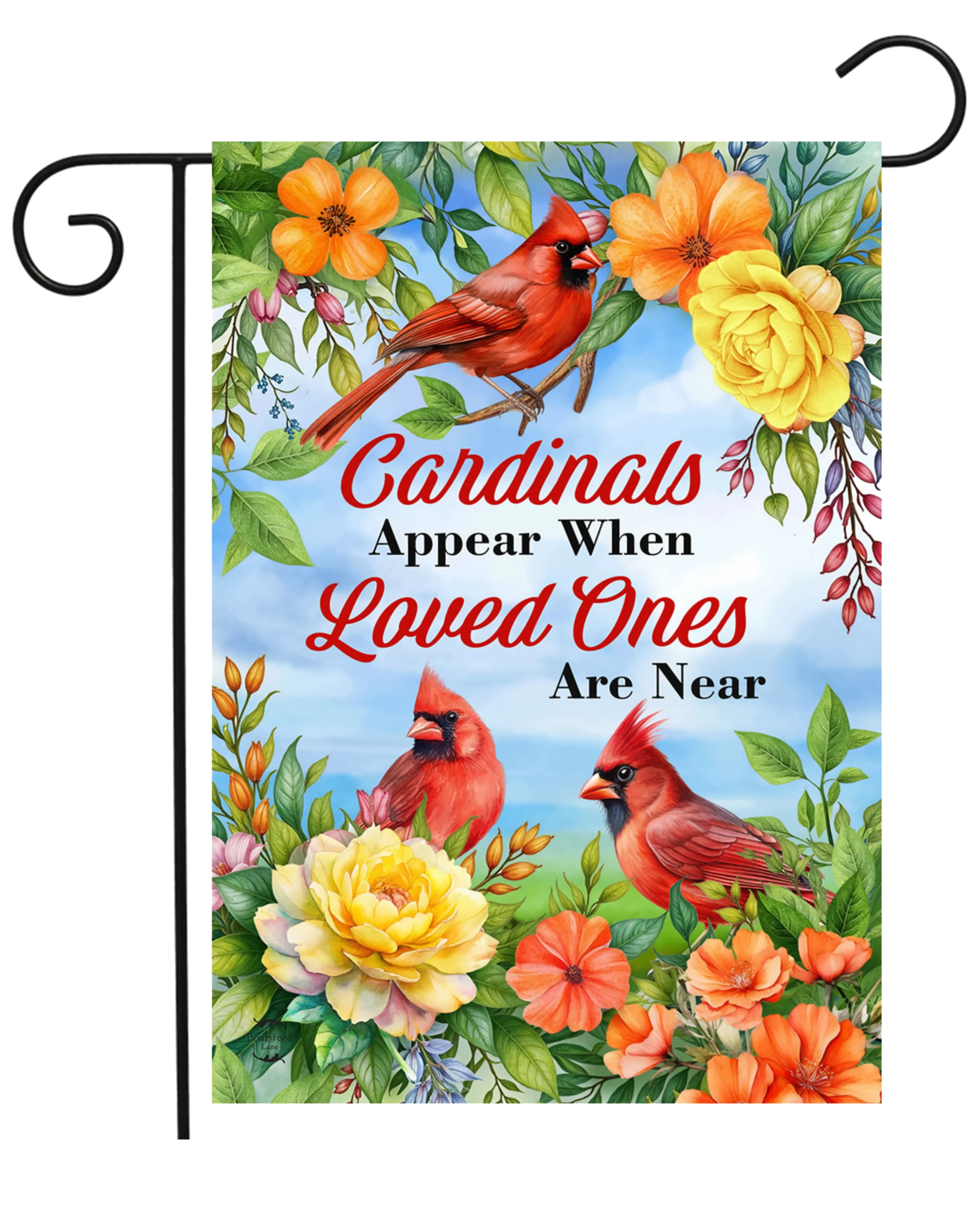 When Cardinals Appear Garden Flag